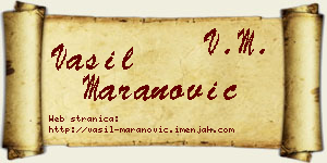 Vasil Maranović vizit kartica